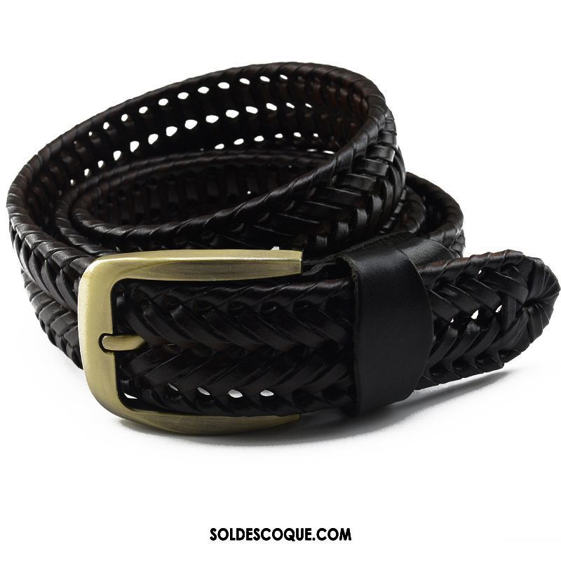 Ceinture Femme Rétro Cuir De Vache Jeunesse Tissage Spécial Pas Cher