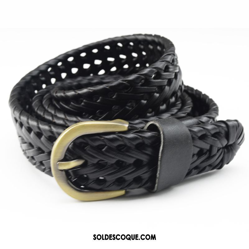 Ceinture Femme Rétro Cuir De Vache Jeunesse Tissage Spécial Pas Cher