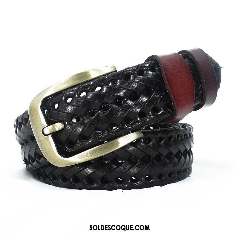 Ceinture Femme Rétro Cuir De Vache Jeunesse Tissage Spécial Pas Cher