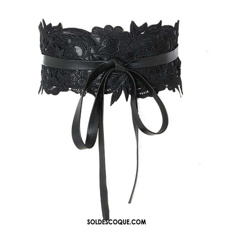 Ceinture Femme Rétro Dentelle Mode Décoration Noir Et Blanc Pas Cher