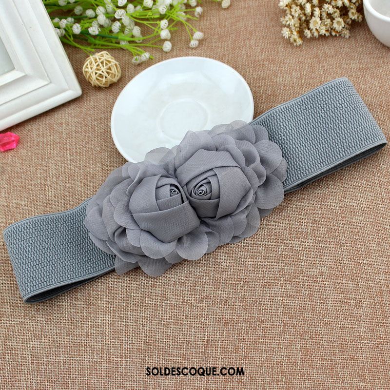 Ceinture Femme Élasticité Noir Mode Élastique Accessoires Soldes