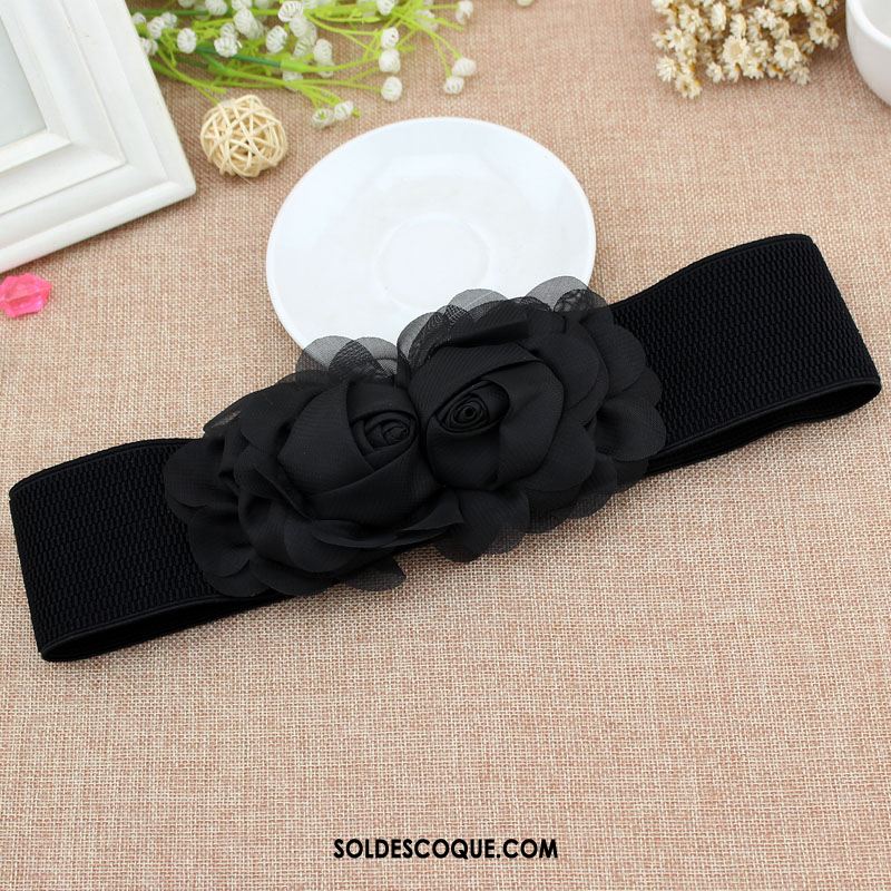 Ceinture Femme Élasticité Noir Mode Élastique Accessoires Soldes