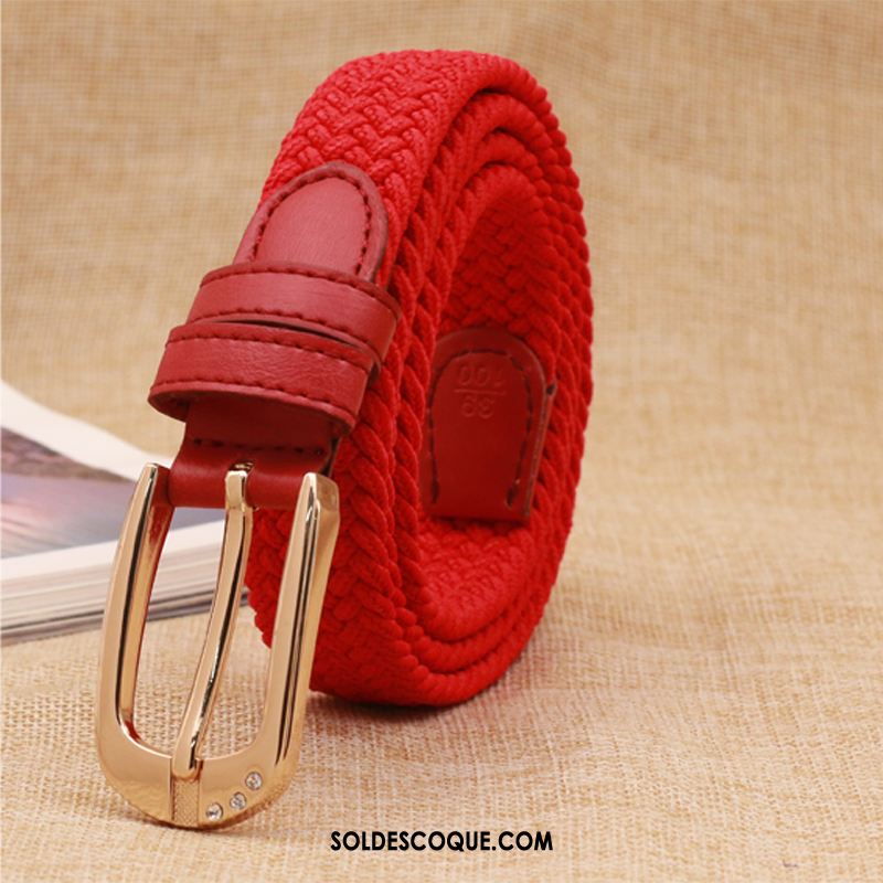 Ceinture Femme Étroit Respirant Élasticité Rouge Bien Pas Cher