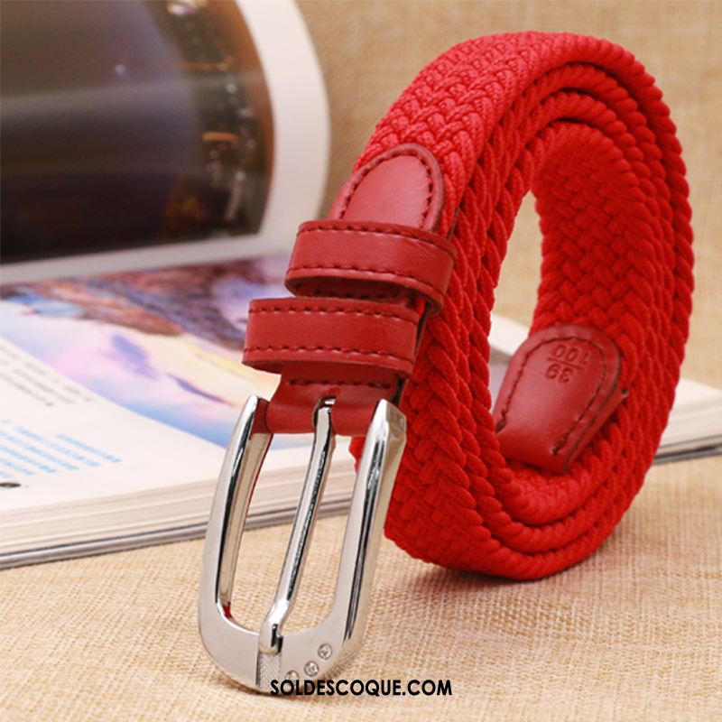 Ceinture Femme Étroit Respirant Élasticité Rouge Bien Pas Cher