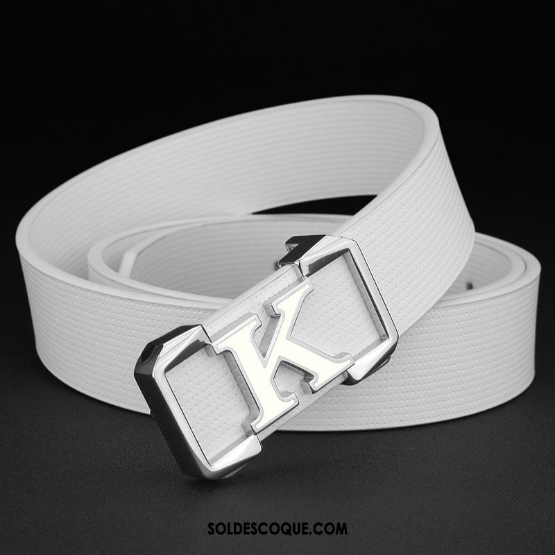 Ceinture Homme All-match Personnalité Blanc Simple Étudiant Pas Cher