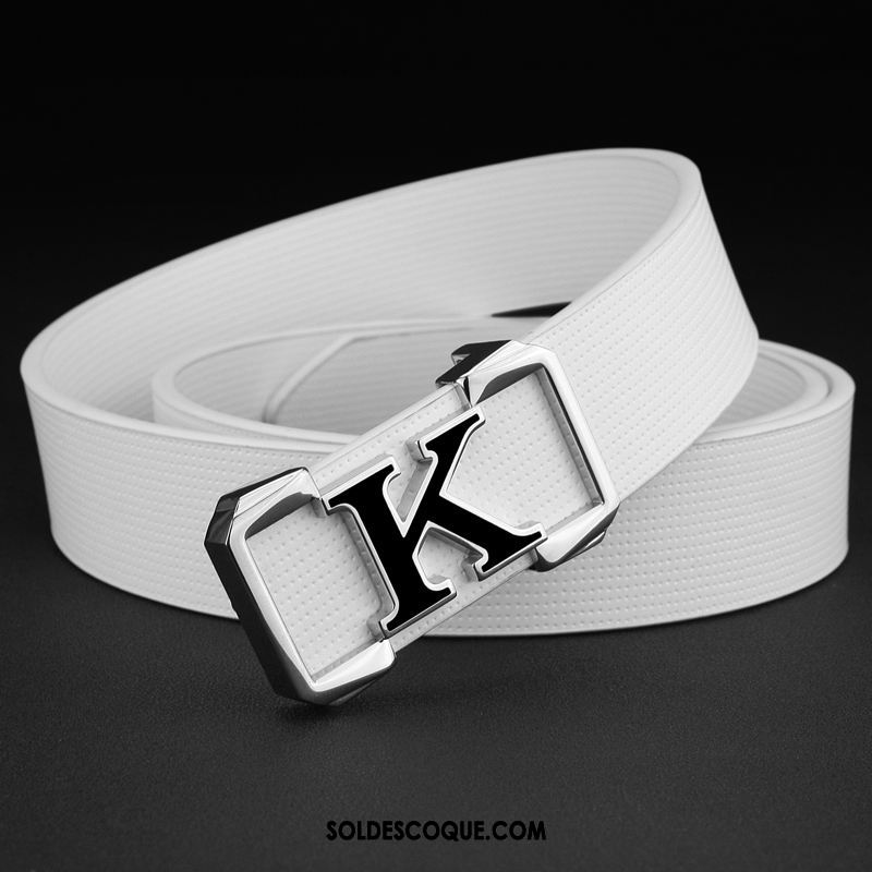 Ceinture Homme All-match Personnalité Blanc Simple Étudiant Pas Cher