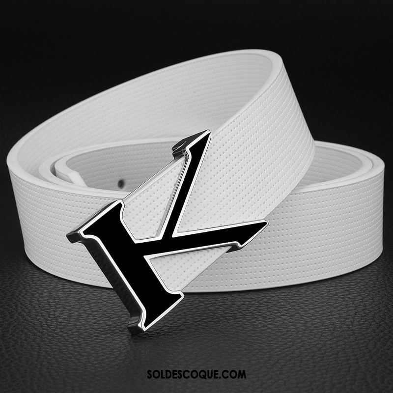 Ceinture Homme All-match Personnalité Blanc Simple Étudiant Pas Cher