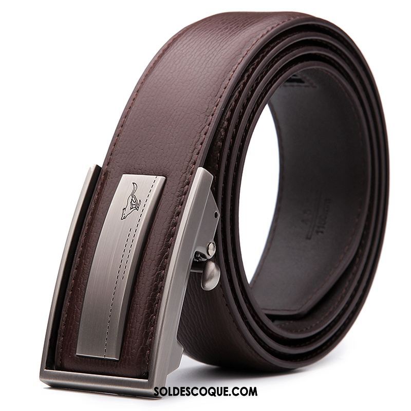 Ceinture Homme Authentique Entreprise Mode Cuir De Vache Cuir Véritable Pas Cher