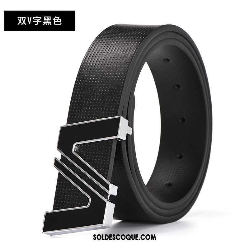 Ceinture Homme Blanc Cuir De Vache Jeunesse Cuir Véritable Noir En Ligne