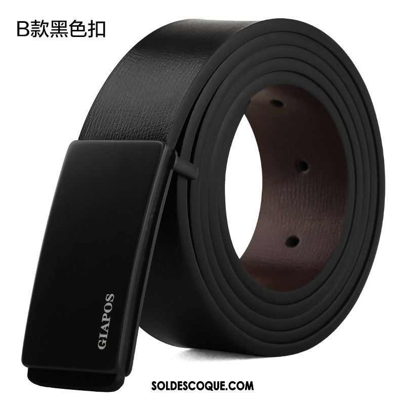 Ceinture Homme Blanc Entreprise Cuir De Vache Cuir Véritable Jeunesse Pas Cher