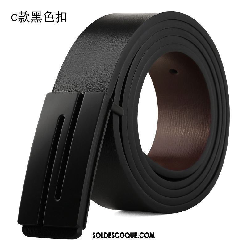 Ceinture Homme Blanc Entreprise Cuir De Vache Cuir Véritable Jeunesse Pas Cher