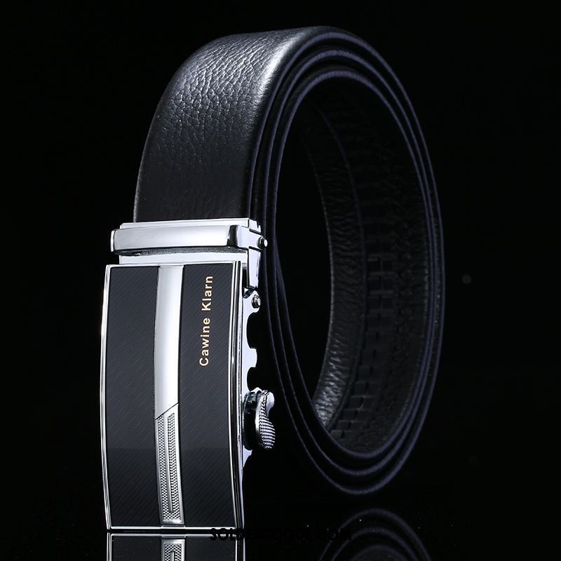 Ceinture Homme Boucle Automatique Jeunesse Personnalité Âge Moyen Cuir Véritable Soldes