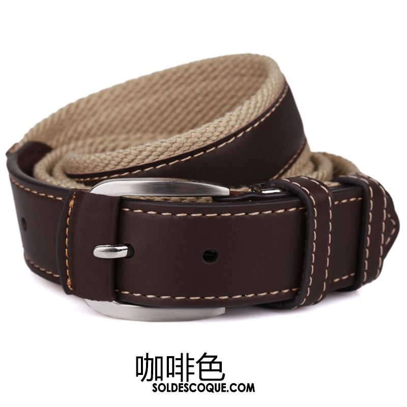 Ceinture Homme Boucle Respirant Piqûre Étudiant Noir En Vente