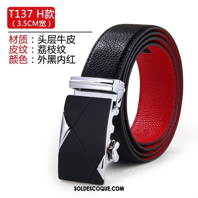 Ceinture Homme Cadeau Marier Rouge Pure Cuir Véritable En Ligne