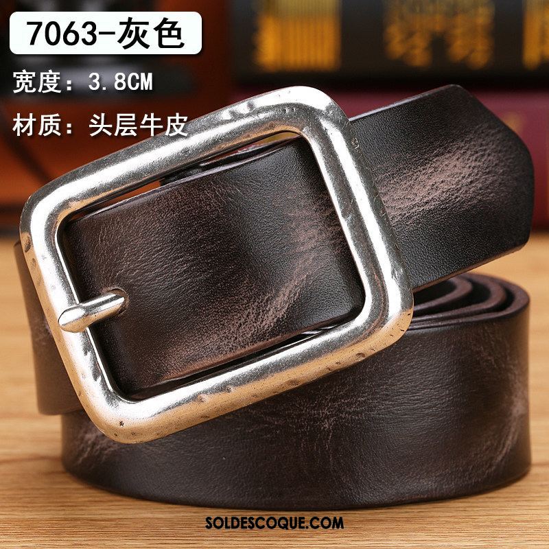 Ceinture Homme Couche De Tête Loisir Jeunesse Cuir De Vache Cuir Véritable En Vente