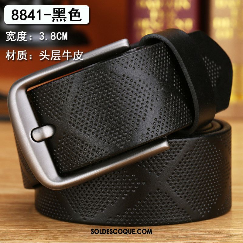 Ceinture Homme Couche De Tête Loisir Jeunesse Cuir De Vache Cuir Véritable En Vente