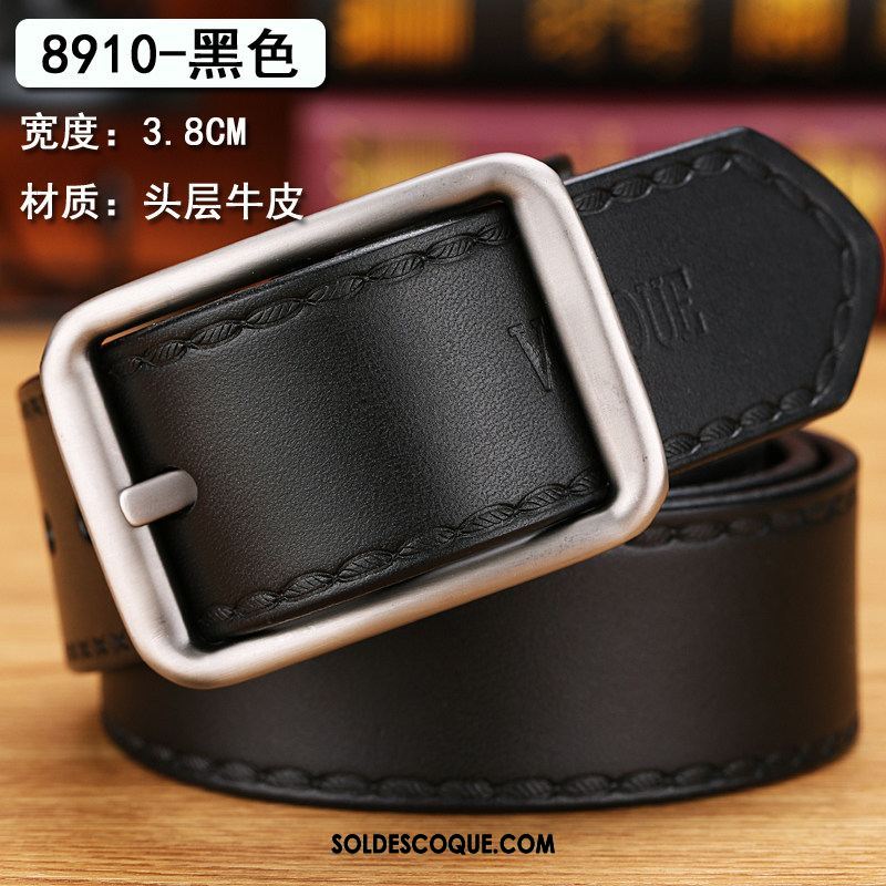 Ceinture Homme Couche De Tête Loisir Jeunesse Cuir De Vache Cuir Véritable En Vente