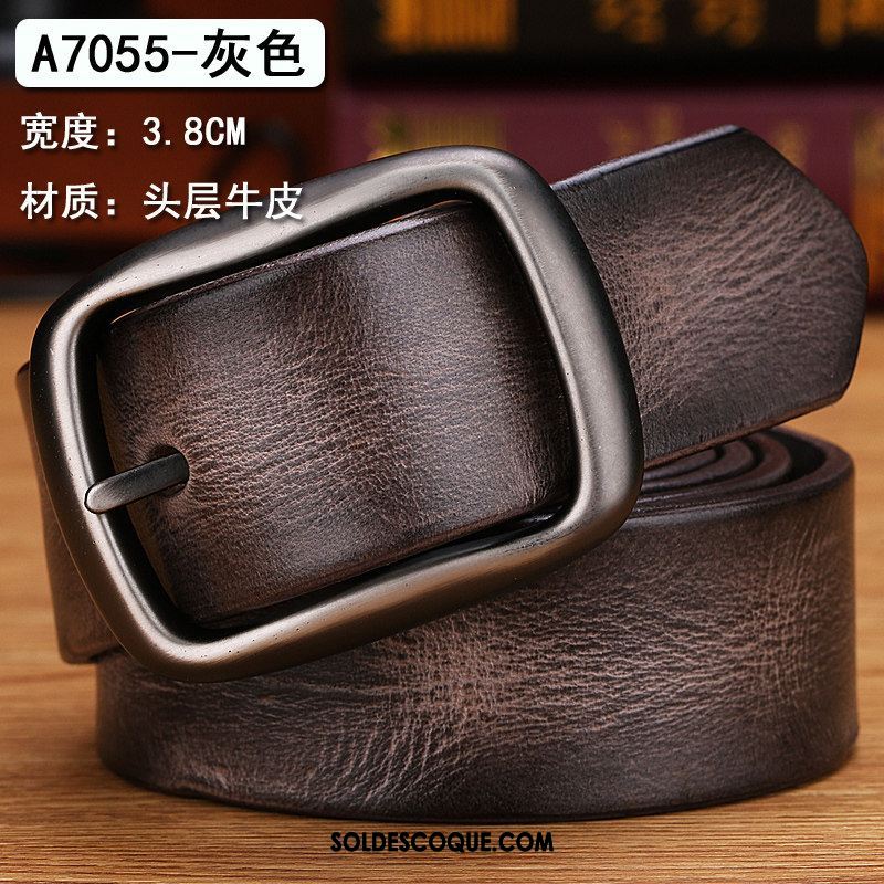 Ceinture Homme Couche De Tête Loisir Jeunesse Cuir De Vache Cuir Véritable En Vente