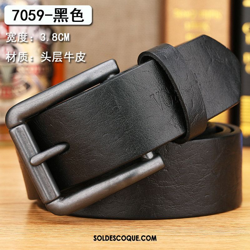 Ceinture Homme Couche De Tête Loisir Jeunesse Cuir De Vache Cuir Véritable En Vente