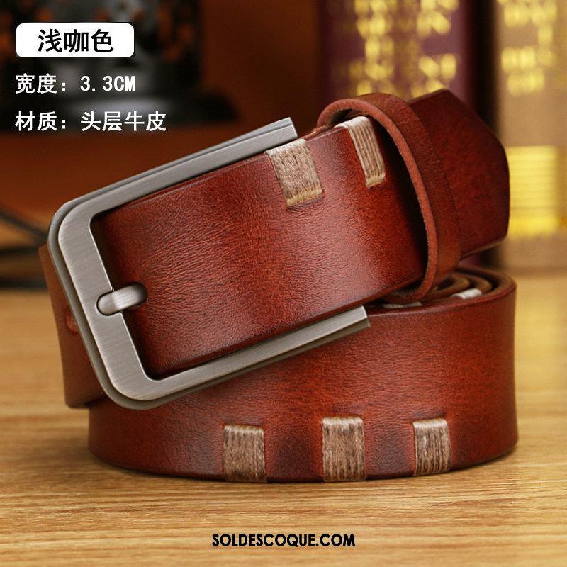 Ceinture Homme Couche De Tête Manuel Jeunesse Cuir De Vache Loisir En Ligne