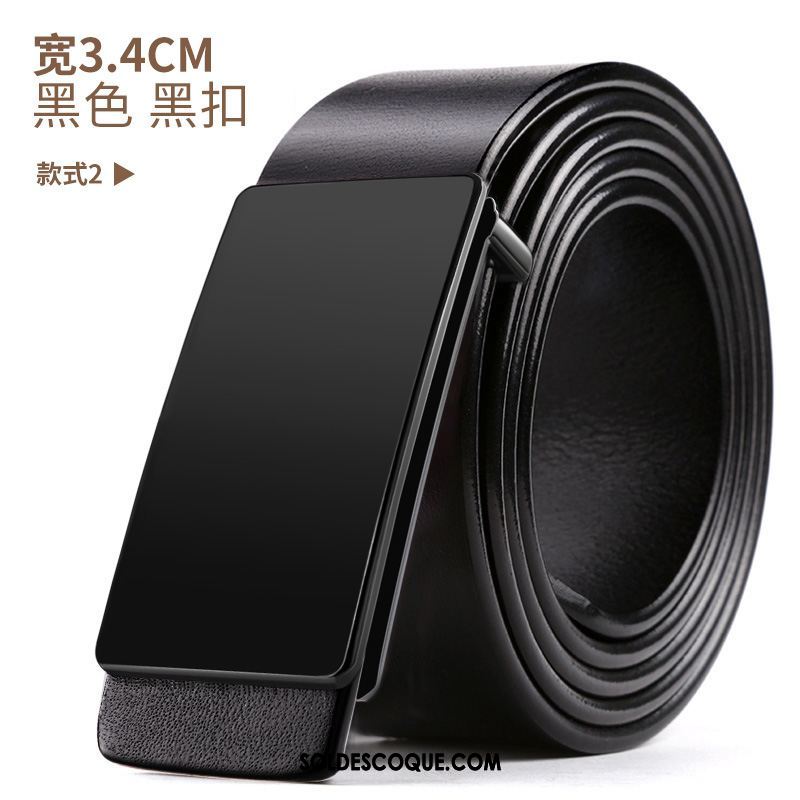 Ceinture Homme Couche De Tête Simple Entreprise Cuir De Vache Jeunesse Soldes