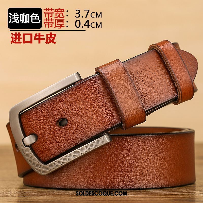 Ceinture Homme Cuir De Vache Boucle Jeunesse Cuir Véritable Pure En Vente