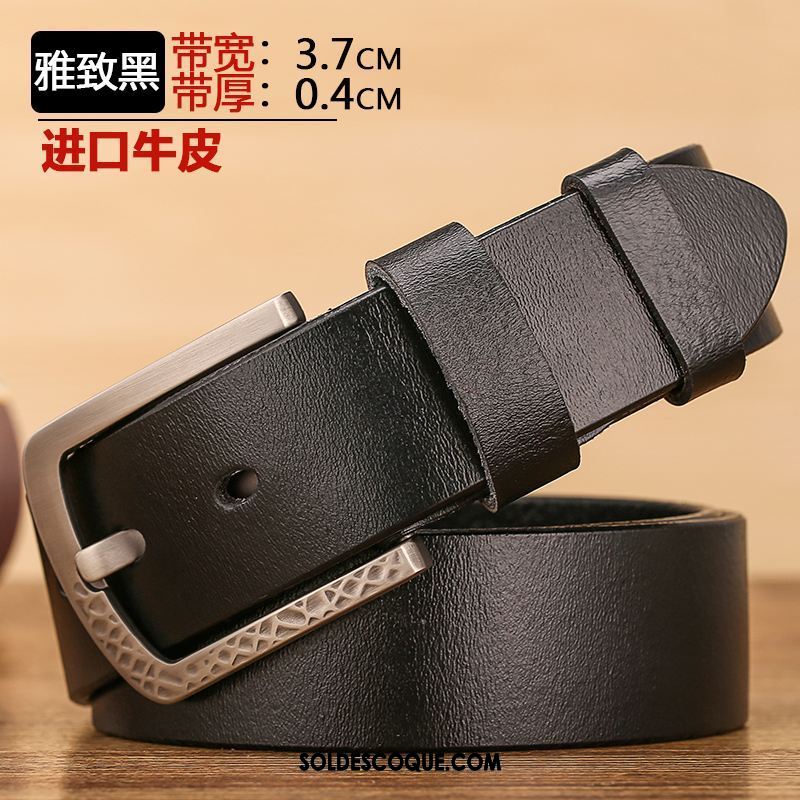 Ceinture Homme Cuir De Vache Boucle Jeunesse Cuir Véritable Pure En Vente