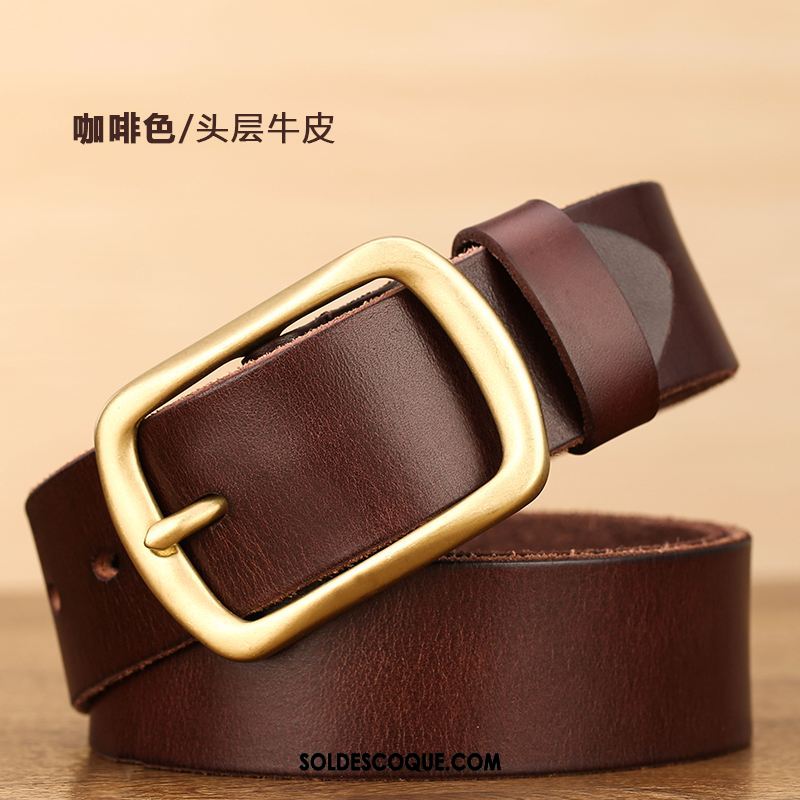 Ceinture Homme Cuir De Vache Cuir Véritable Entreprise Rétro Boucle France