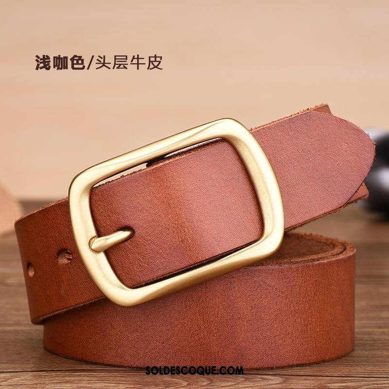 Ceinture Homme Cuir De Vache Cuir Véritable Entreprise Rétro Boucle France