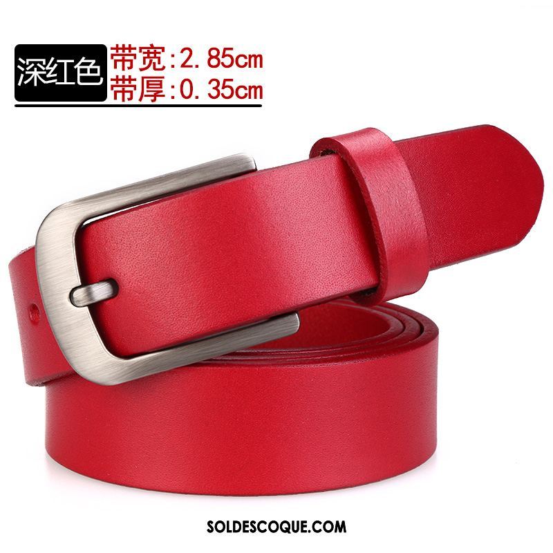 Ceinture Homme Cuir De Vache Étroit Boucle Loisir Cuir Véritable Pas Cher