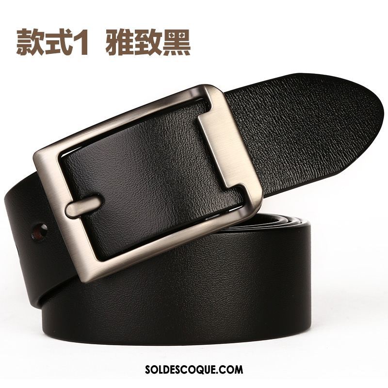 Ceinture Homme Cuir Véritable Couche De Tête Pure Loisir Âge Moyen Pas Cher