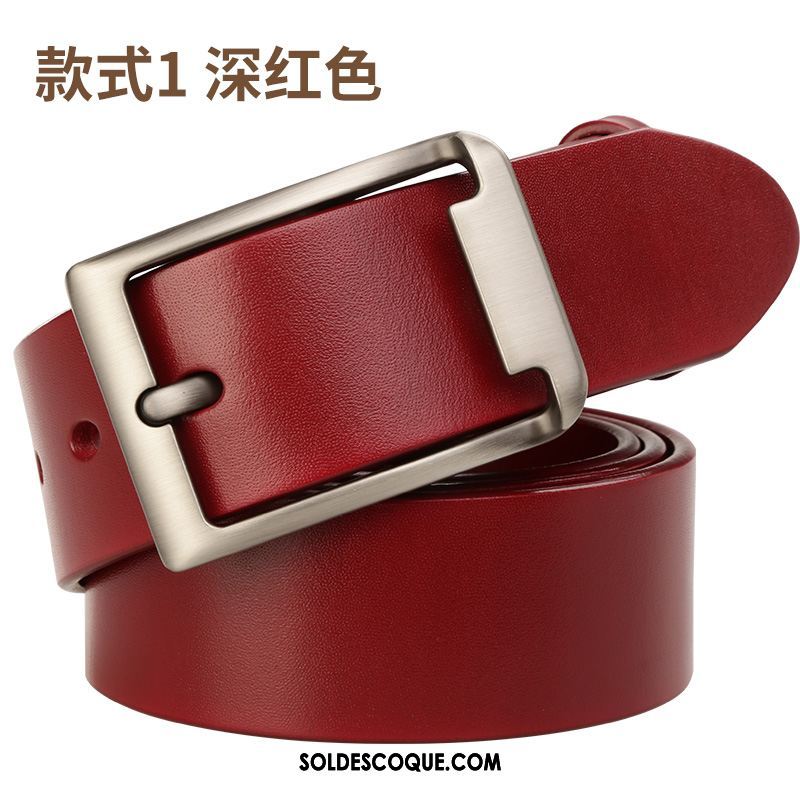 Ceinture Homme Cuir Véritable Couche De Tête Pure Loisir Âge Moyen Pas Cher