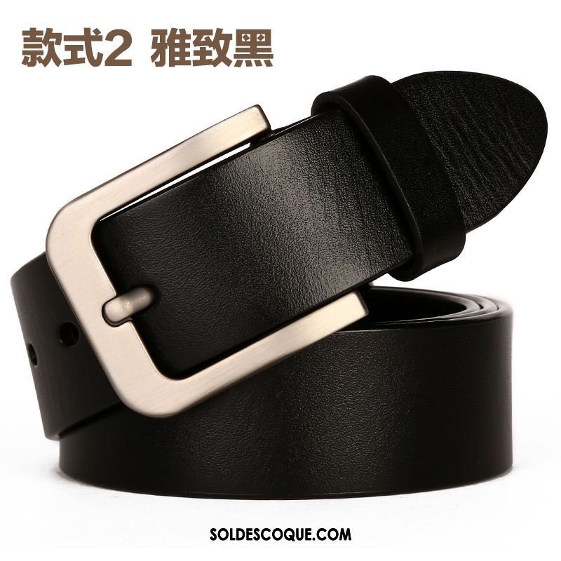 Ceinture Homme Cuir Véritable Couche De Tête Pure Loisir Âge Moyen Pas Cher