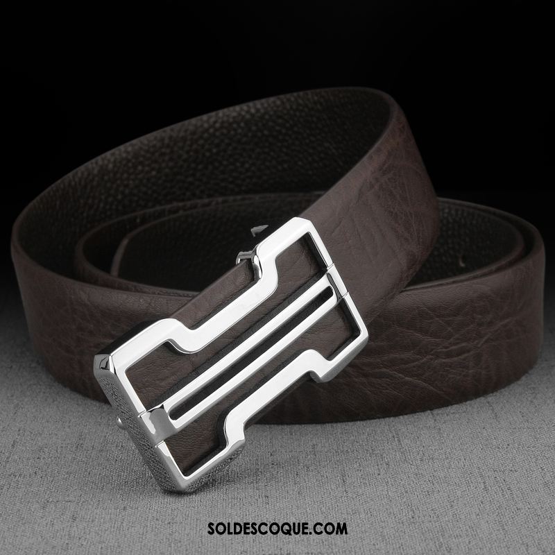 Ceinture Homme Cuir Véritable Cuir De Vache Âge Moyen Tendance Loisir En Ligne