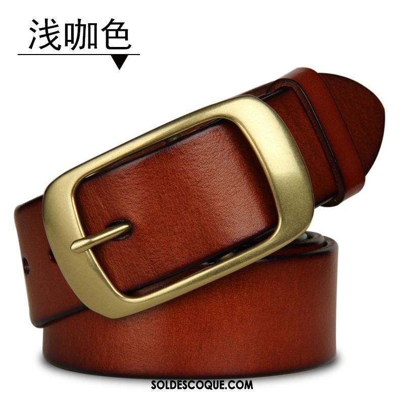 Ceinture Homme Cuir Véritable Jaune Loisir Cuir De Vache Femme France