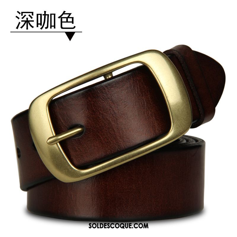 Ceinture Homme Cuir Véritable Jaune Loisir Cuir De Vache Femme France