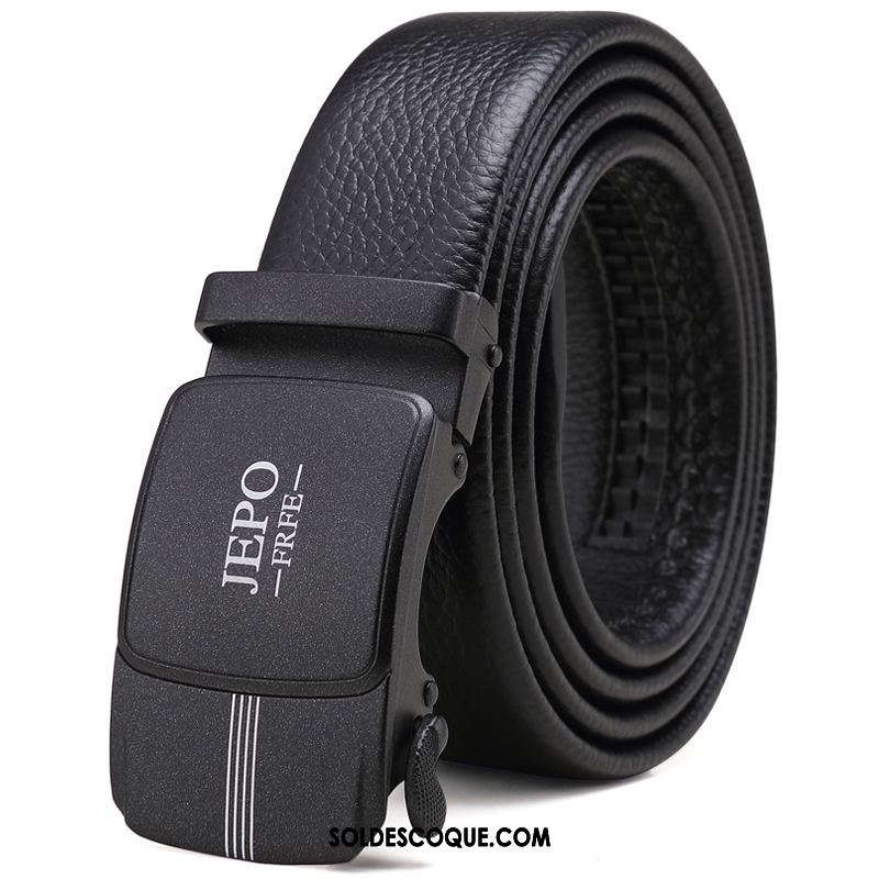 Ceinture Homme Cuir Véritable Loisir Boucle Automatique Cuir De Vache Entreprise En Vente