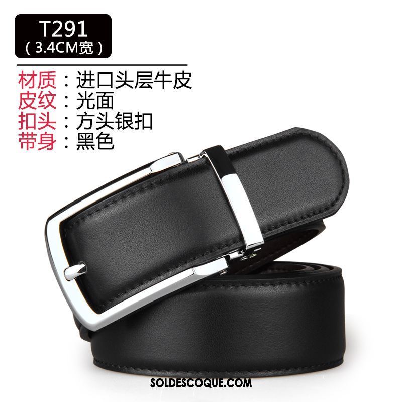 Ceinture Homme Cuir Véritable Pure Couche De Tête Jeunesse Boucle Soldes