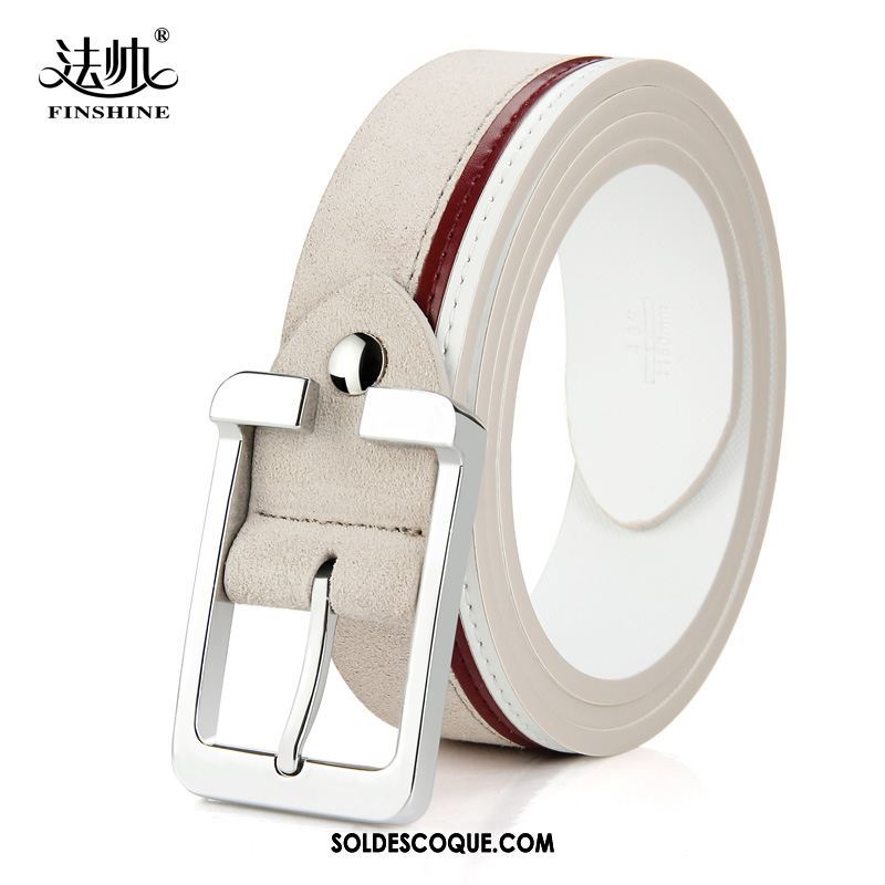 Ceinture Homme Cuir Véritable Rouge All-match Jeune Étudiant France