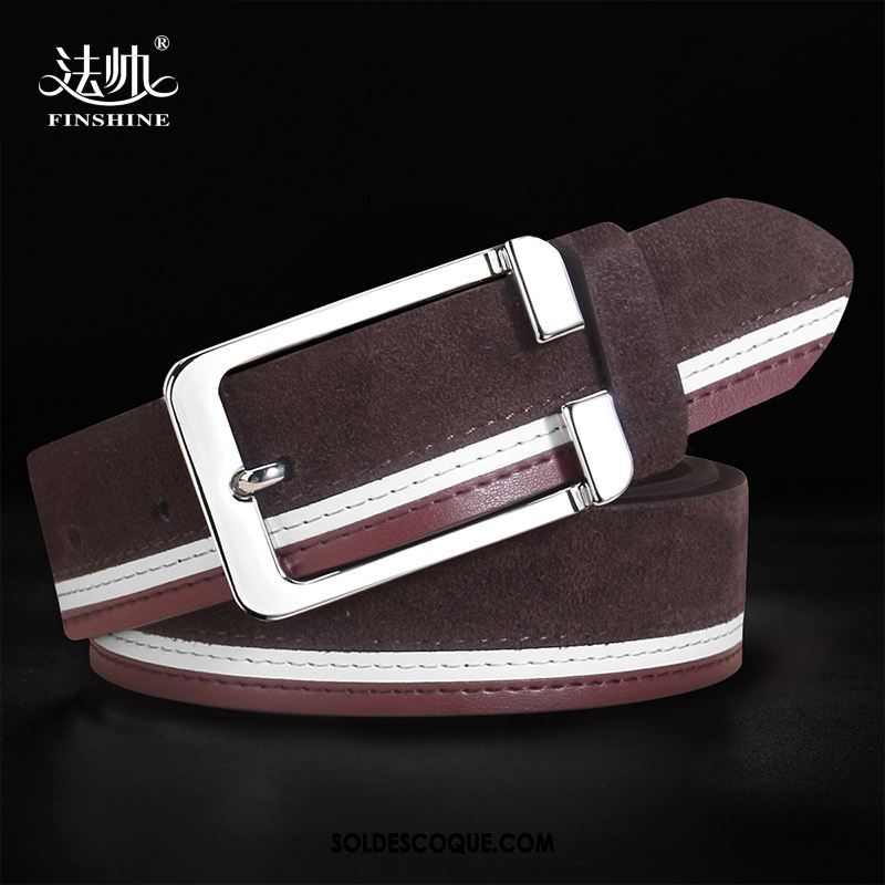 Ceinture Homme Cuir Véritable Rouge All-match Jeune Étudiant France