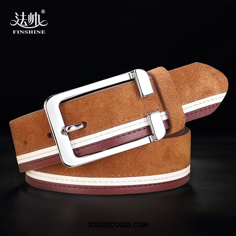 Ceinture Homme Cuir Véritable Rouge All-match Jeune Étudiant France