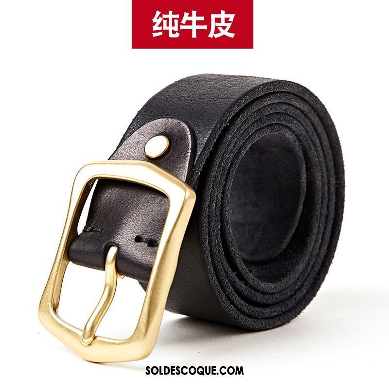 Ceinture Homme Cuir Véritable Âge Moyen Jeunesse Rétro Tendance En Vente