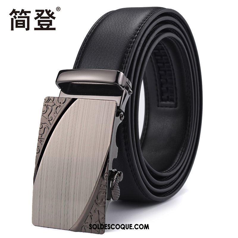 Ceinture Homme Entreprise Simple Noir Boucle Automatique Jeunesse Pas Cher