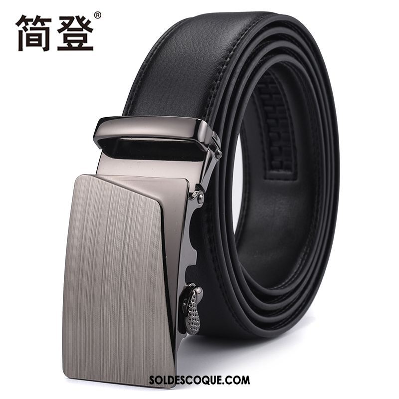 Ceinture Homme Entreprise Simple Noir Boucle Automatique Jeunesse Pas Cher