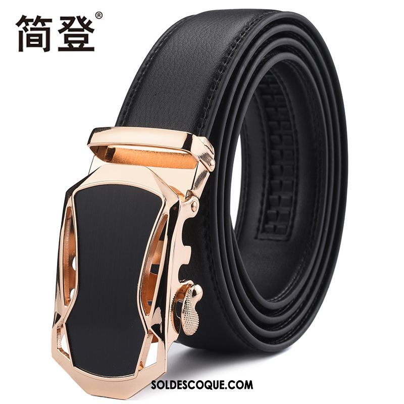 Ceinture Homme Entreprise Simple Noir Boucle Automatique Jeunesse Pas Cher