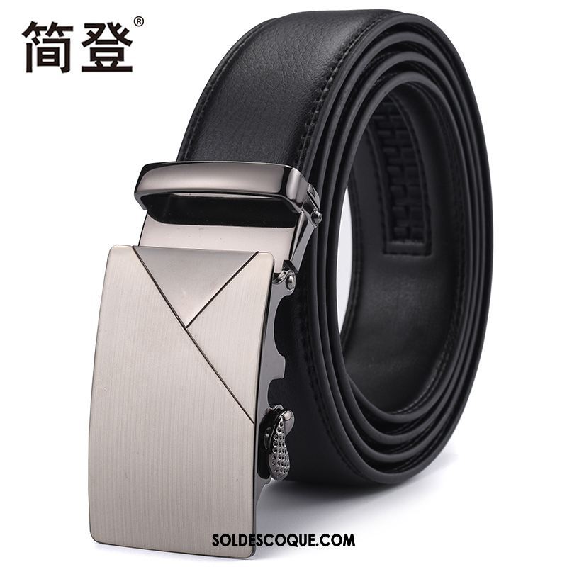 Ceinture Homme Entreprise Simple Noir Boucle Automatique Jeunesse Pas Cher