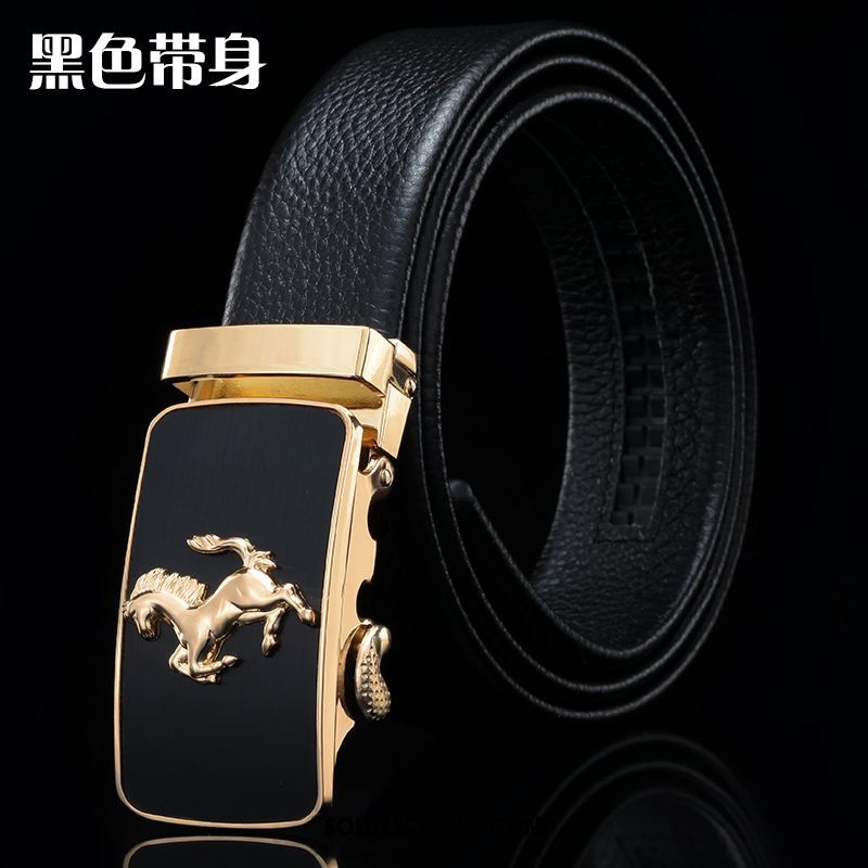 Ceinture Homme Entreprise Tendance Boucle Automatique Cuir Véritable All-match Pas Cher