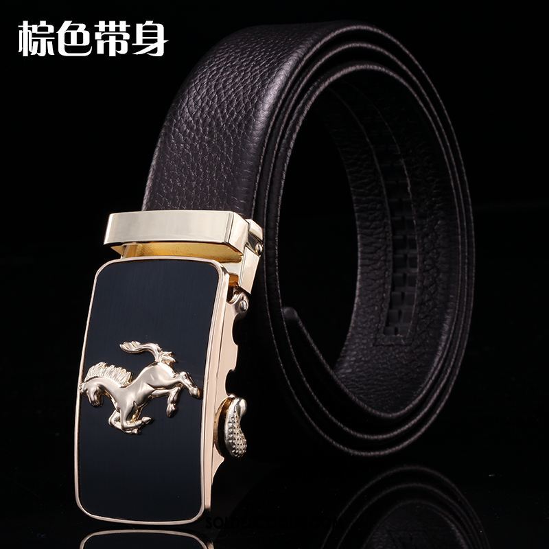 Ceinture Homme Entreprise Tendance Boucle Automatique Cuir Véritable All-match Pas Cher