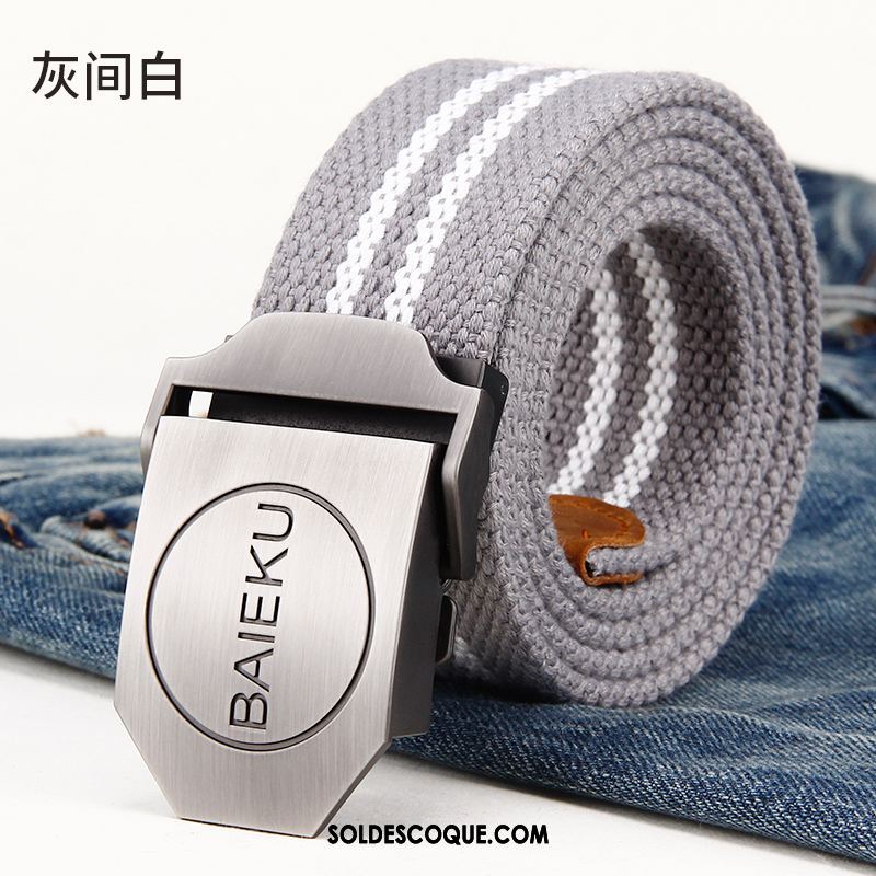 Ceinture Homme Gris Loisir Boucle Automatique Lisse Jeunesse En Ligne