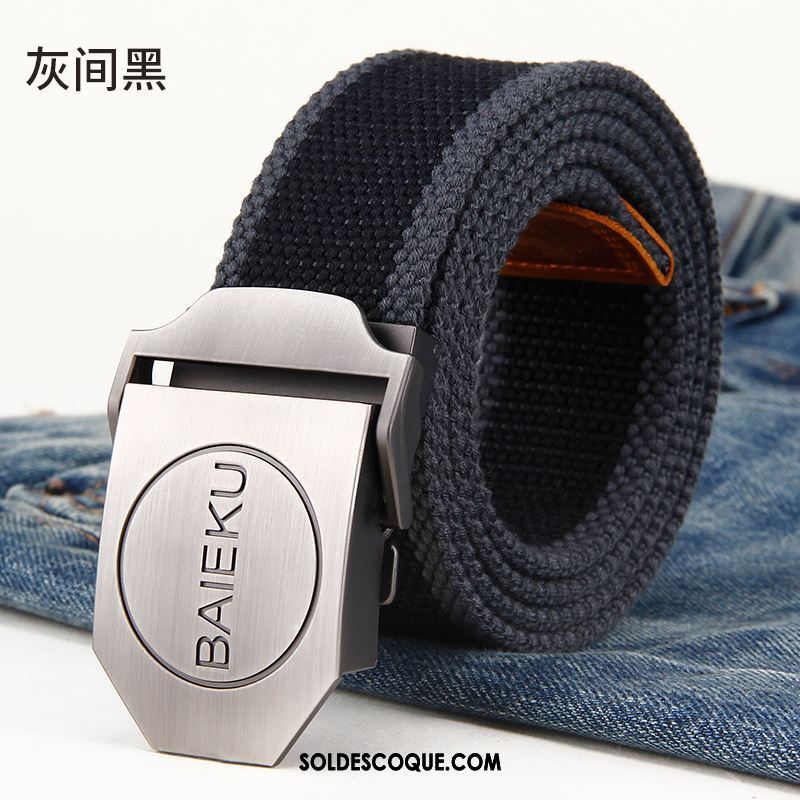 Ceinture Homme Gris Loisir Boucle Automatique Lisse Jeunesse En Ligne